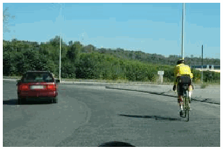 Imagem da pergunta: Ao circular numa rotunda o condutor de um velocípede deve ceder a passagem: